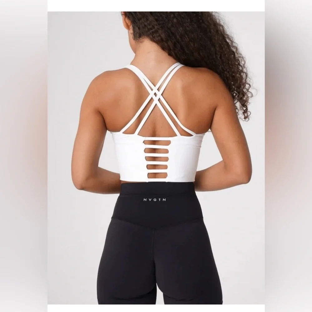 NVGTN Matrix Sports Bra - White (S) - Picture 2 of 4